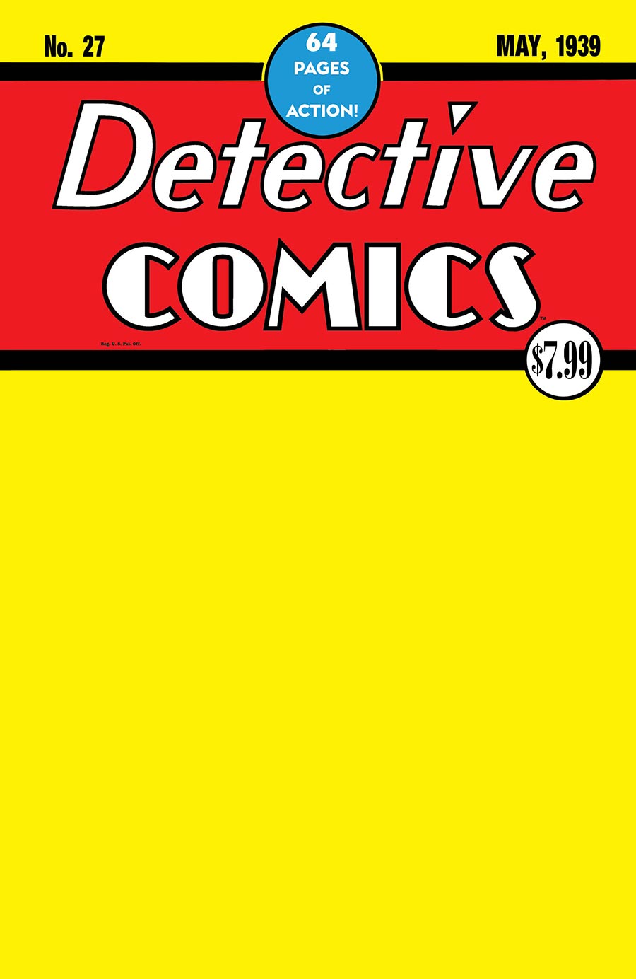 Detective Comics #27 Facsimile Edition Cover C Variant Blank Card Stock Cover (2026)