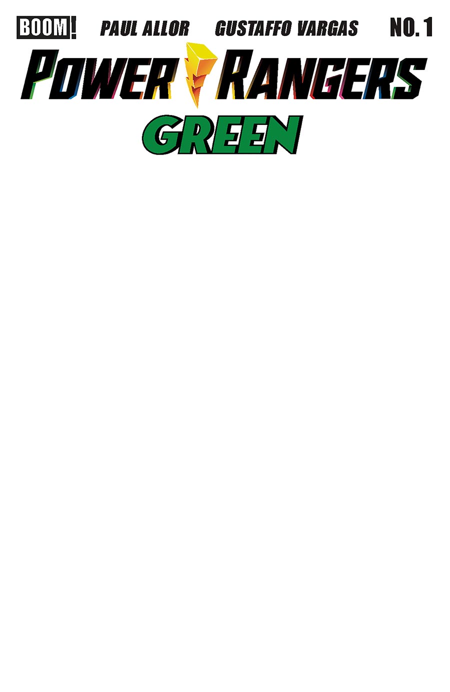 Power Rangers Green #1 Cover D Variant Blank Cover