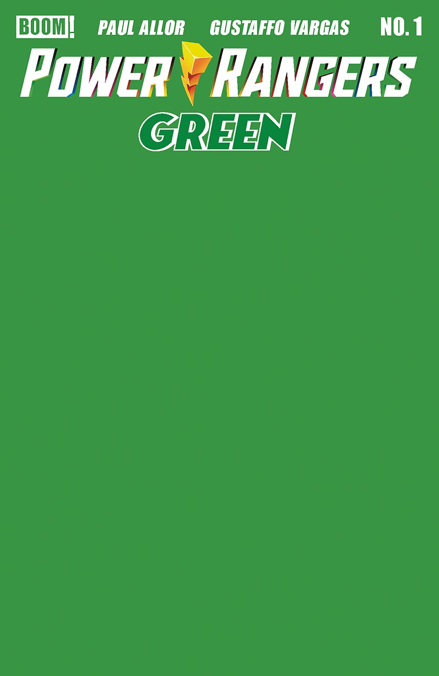 Power Rangers Green #1 Cover E Variant Green Blank Cover