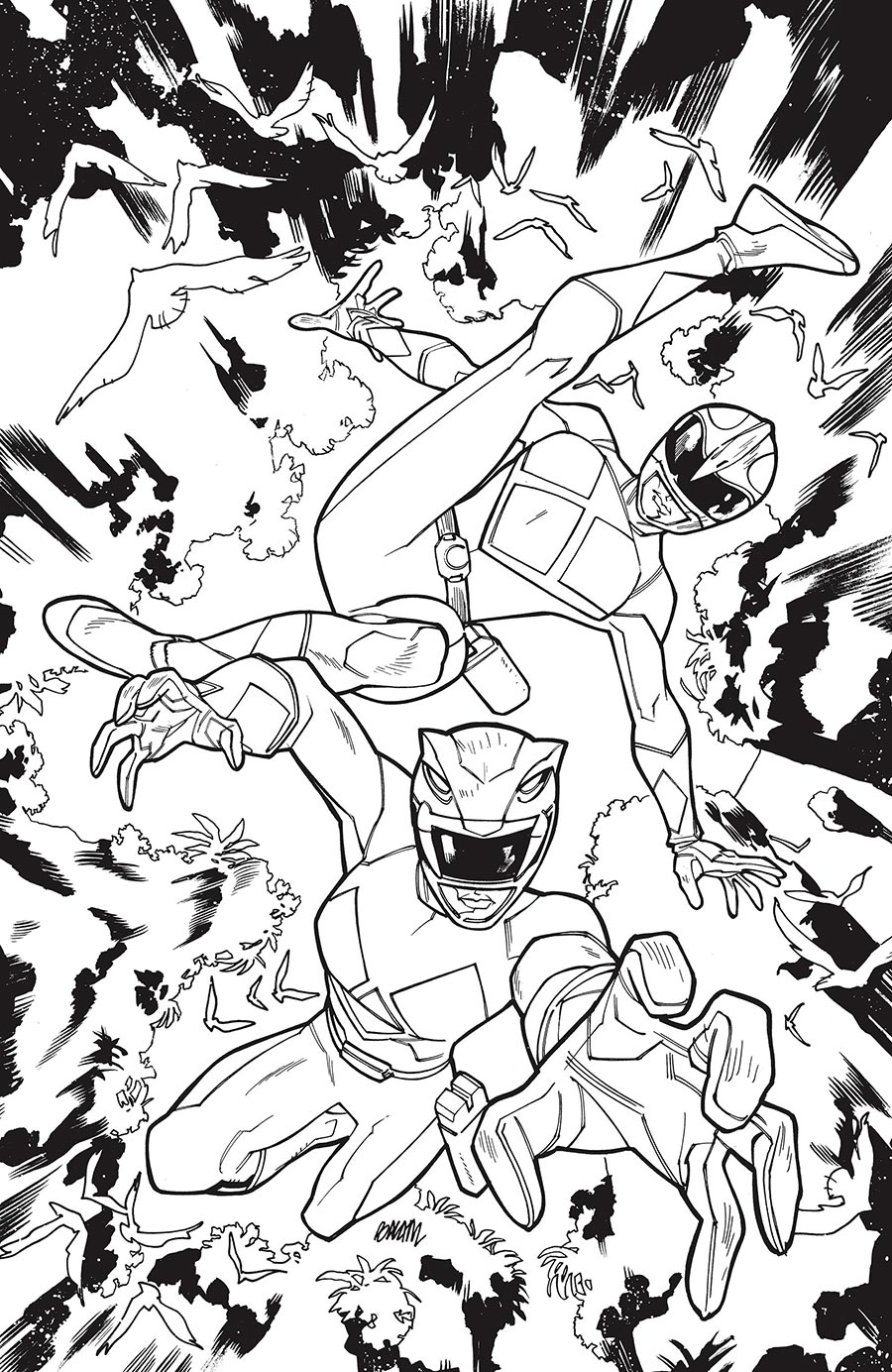 Mighty Morphin Power Rangers (BOOM Studios) Vol 2 #3 Cover H Incentive Enid Balam Black & White Virgin Cover