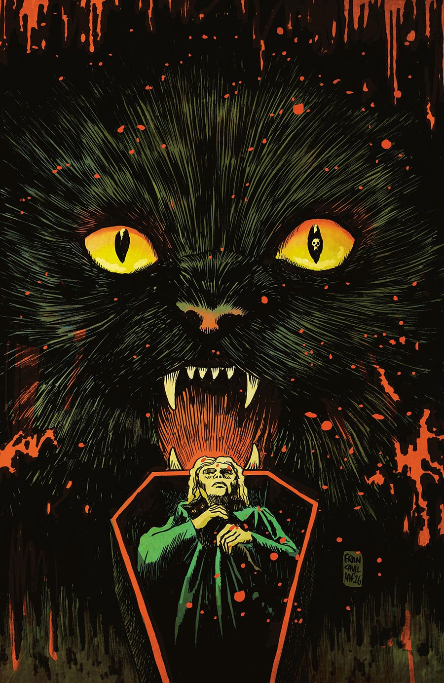 Stuff Of Nightmares The Cat In The Coffin #1 (One Shot) Cover D Variant Francesco Francavilla Virgin Glow-In-The-Dark Cover