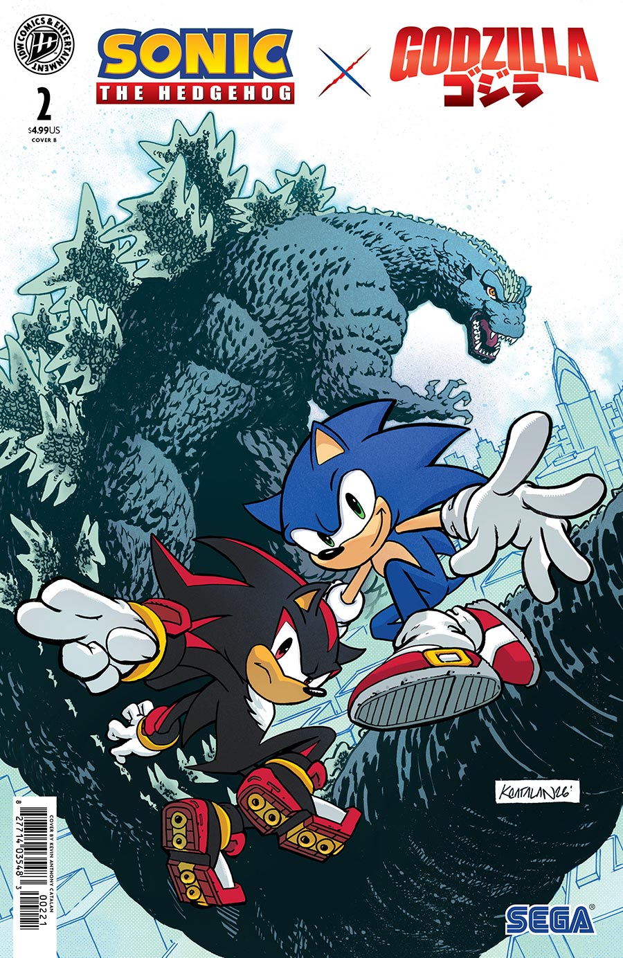Sonic The Hedgehog X Godzilla #2 Cover B Variant Kevin Anthony Catalan Cover