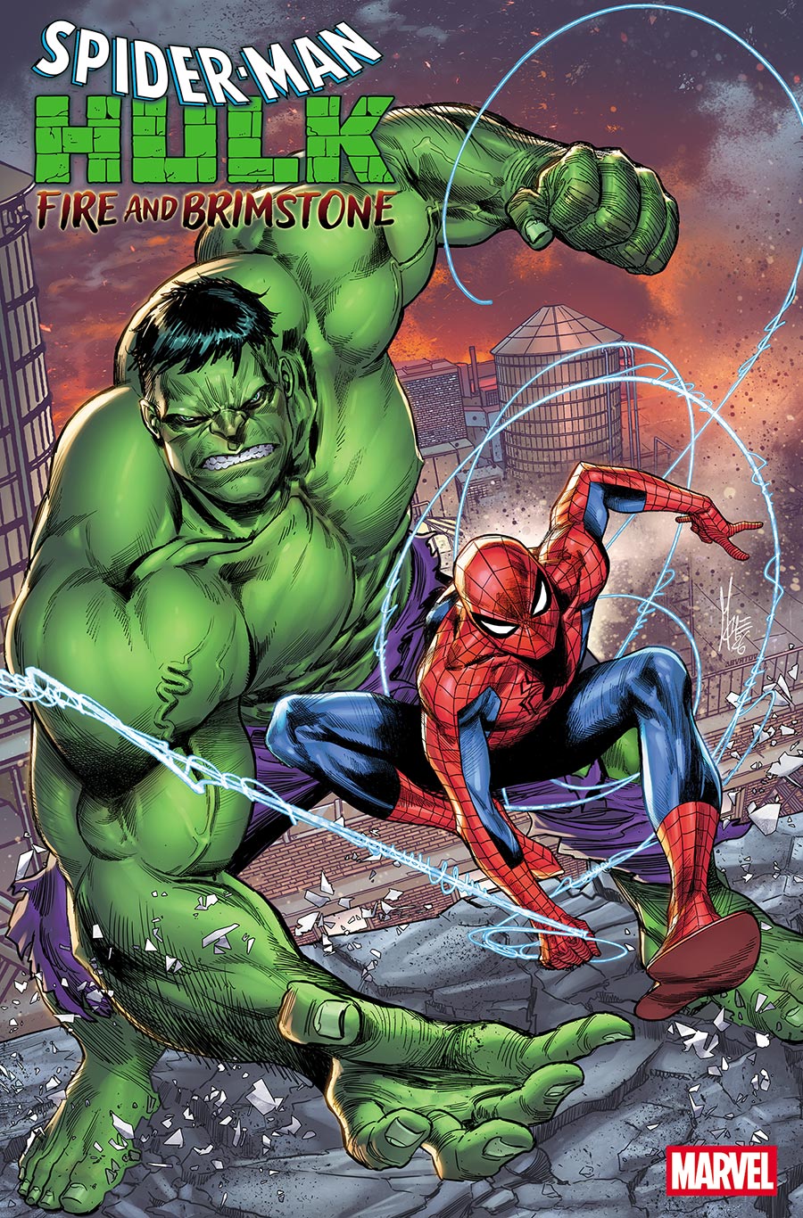 Spider-Man Hulk Fire And Brimstone #1 Cover G Variant Marco Checchetto Foil Cover