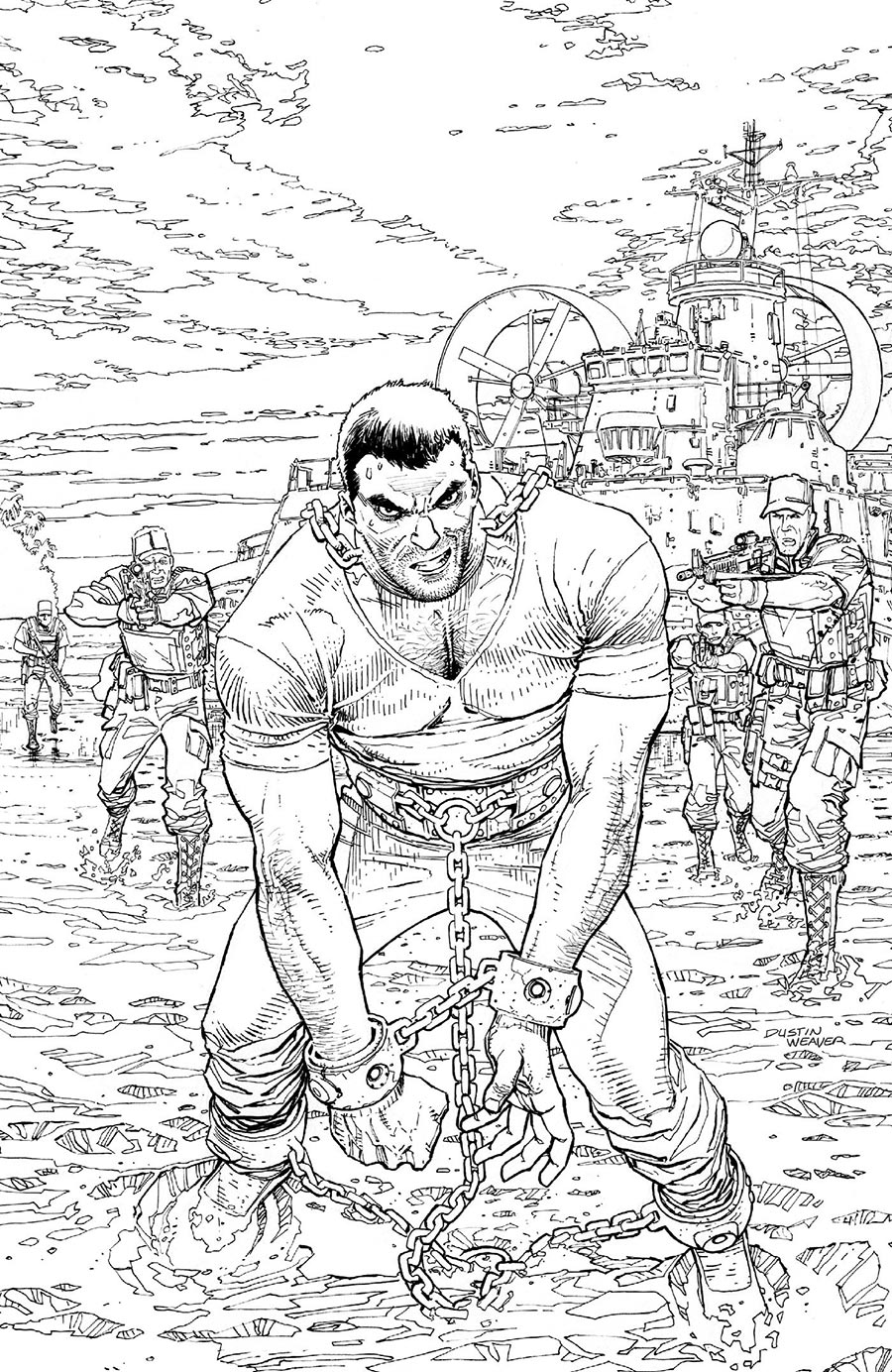 Fort Psycho #1 Cover H Incentive Dustin Weaver Black & White Cover