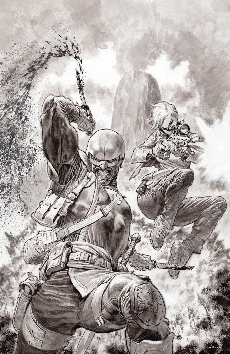 Fort Psycho #1 Cover I Incentive Lewis LaRosa Black & White Cover