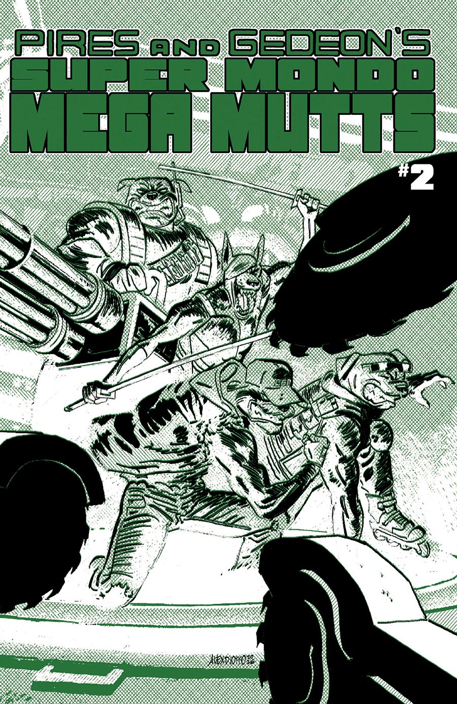 Super Mondo Mega Mutts #2 Cover B Variant Alex Diotto Homage Cover