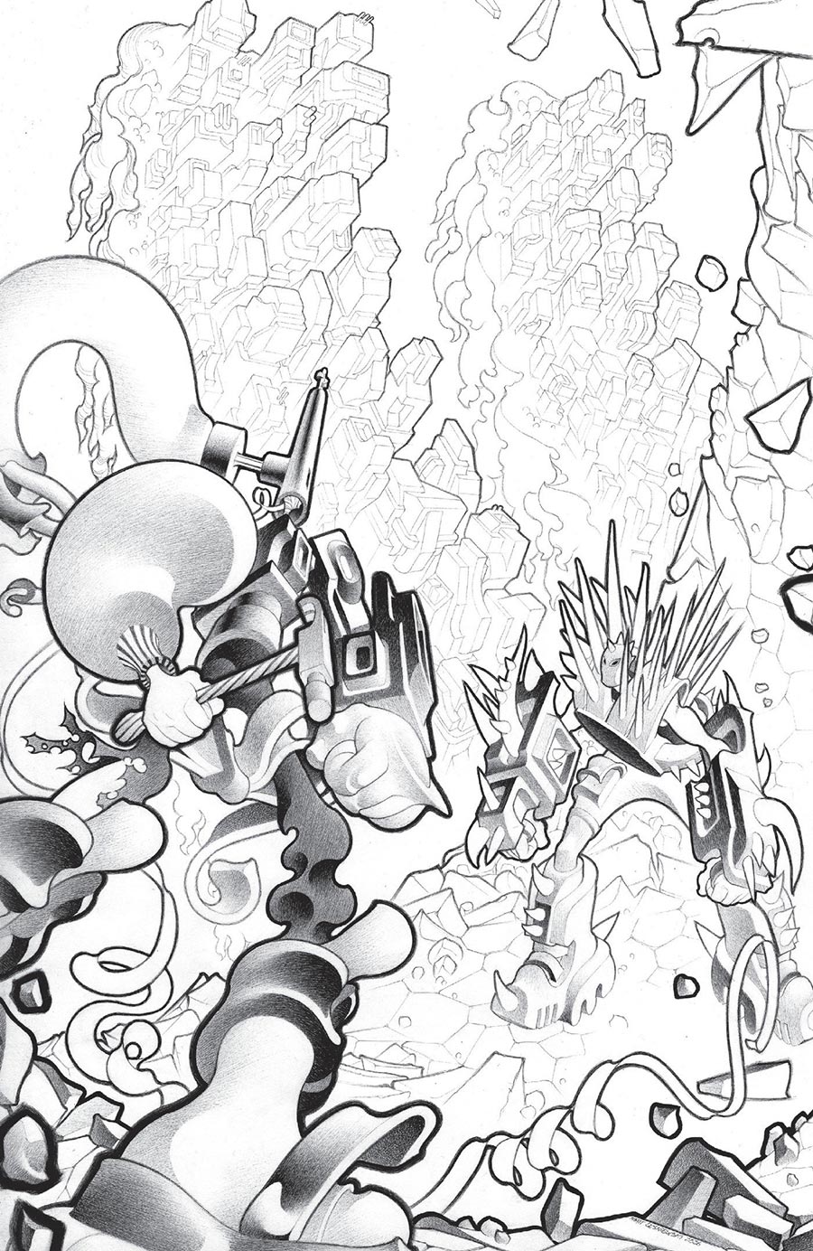 Faceless And The Family Maze Of The Mechanical Aliens #2 Cover C Incentive Matt Lesniewski Black & White Cover