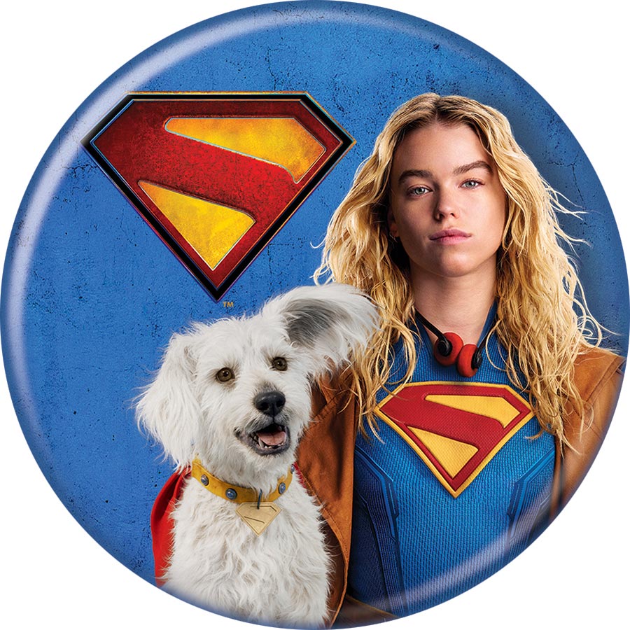 DC Comics 3-Inch Button Supergirl 2026 - Kara And Krypto On Blue (BOY99242)