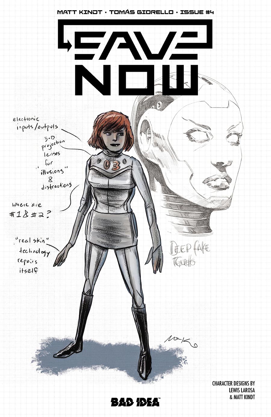 Save Now #4 Cover B Variant Lewis Larosa & Matt Kindt Character Design Cover
