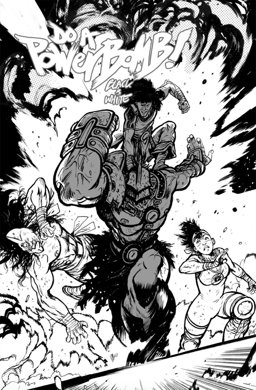 Do A Powerbomb Black & White #2 Cover C Variant Daniel Warren Johnson Action Cover