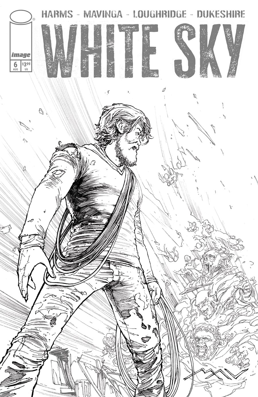 White Sky #6 Cover C Variant JP Mavinga Black & White Cover