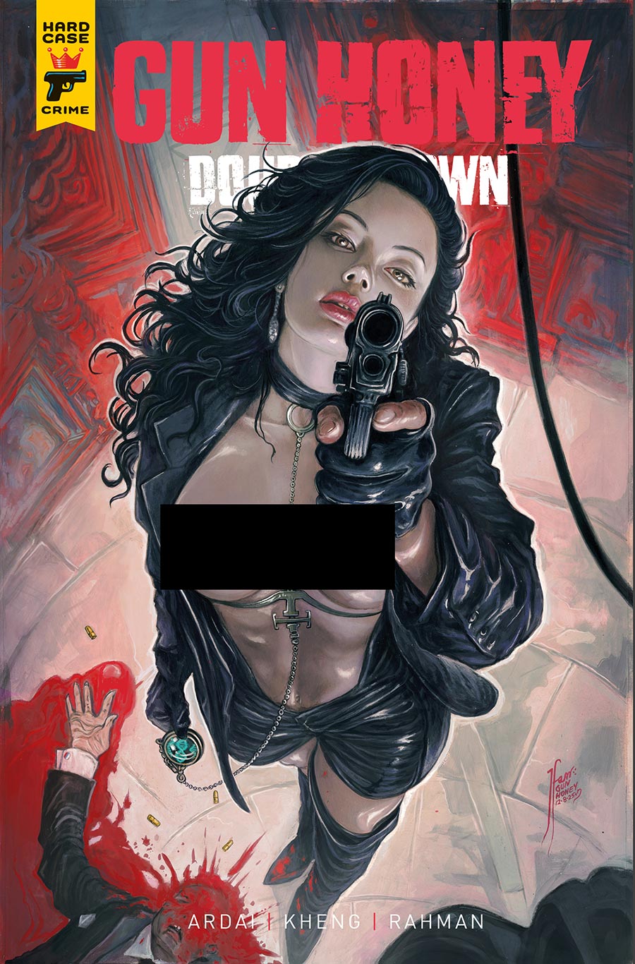 Hard Case Crime Gun Honey Doubles Down #3 Cover J Variant Tehani Farr Nude Bagged Cover With Polybag
