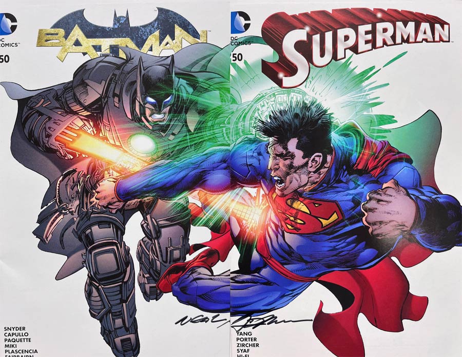 Batman Vol 2 #50 Superman Vol 4 #50 Cover P Signed Set Signed By Neal Adams No COA
