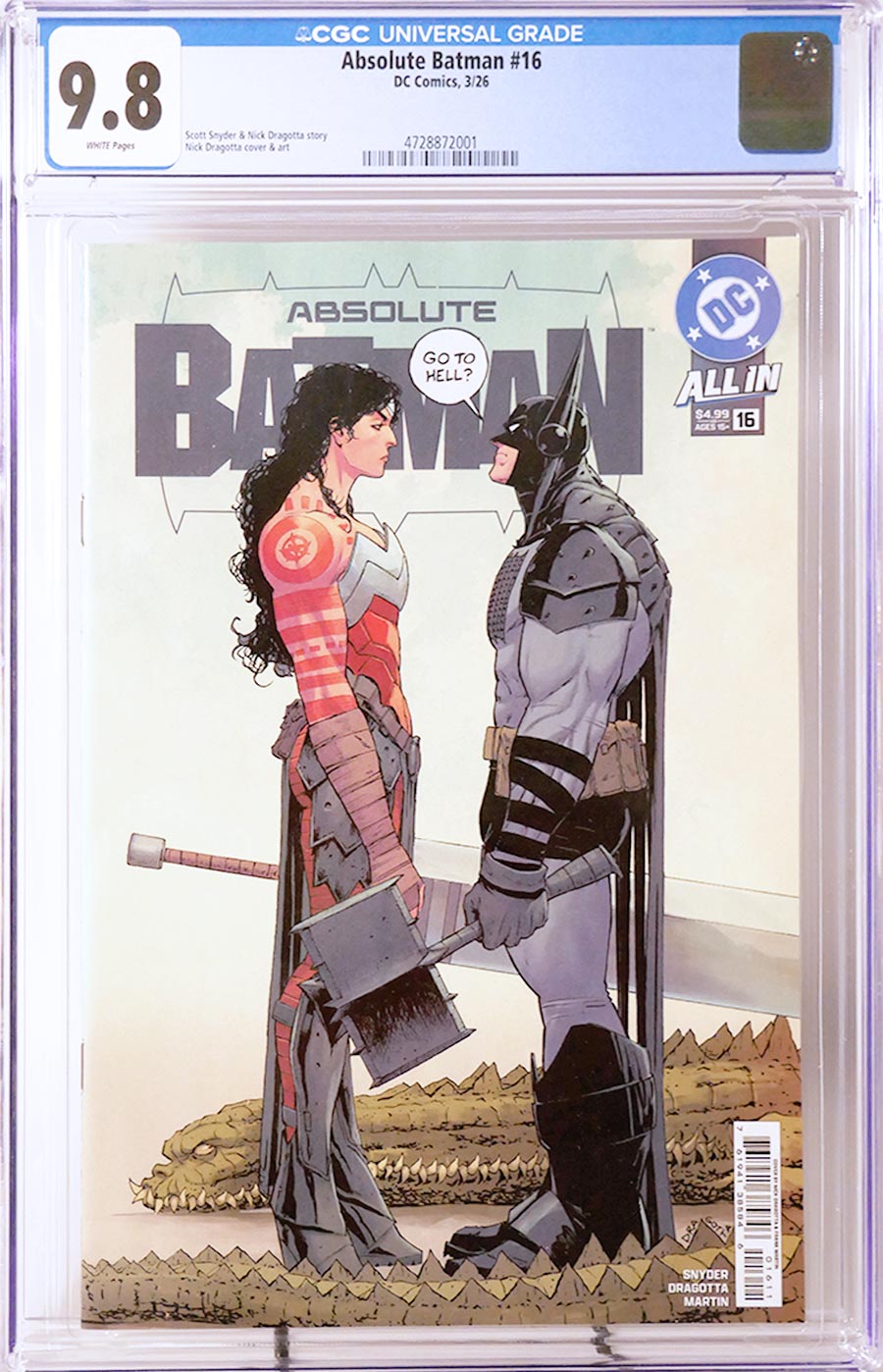 Absolute Batman #16 Cover H Regular Nick Dragotta Cover CGC 9.8 (DC All In)