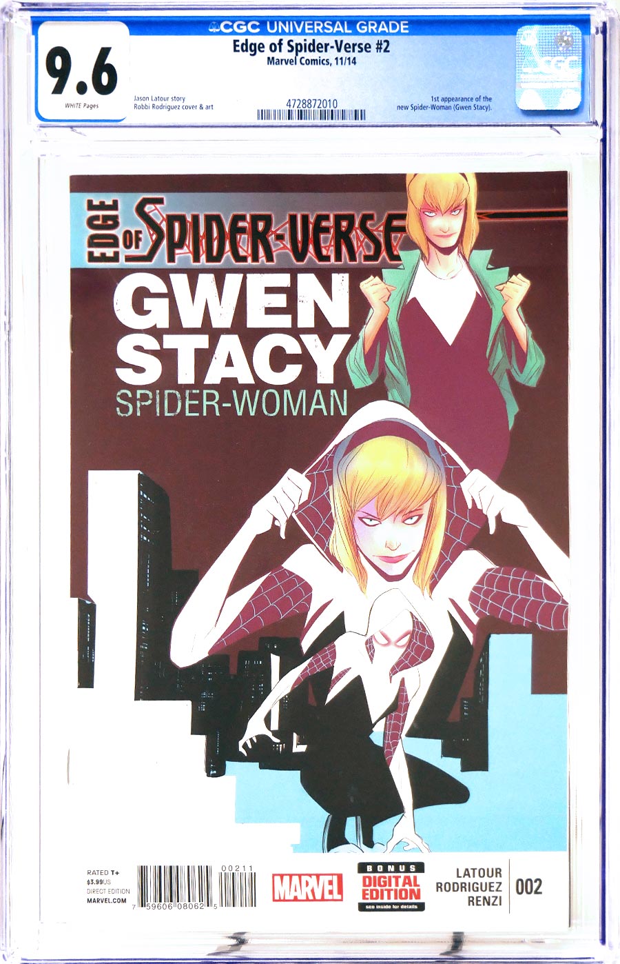 Edge Of Spider-Verse #2 Cover J 1st Ptg Regular Robbi Rodriguez Cover CGC 9.6