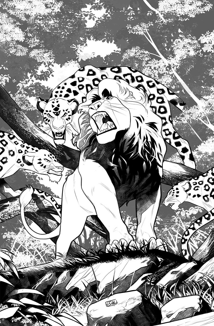 Lion King #4 Cover J Incentive Edwin Galmon Line Art Virgin Cover