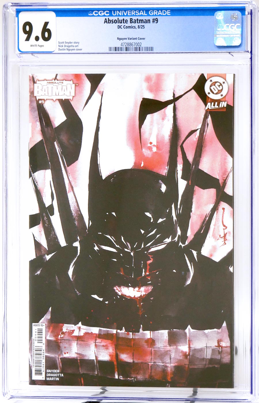 Absolute Batman #9 Cover P Incentive Dustin Nguyen Card Stock Variant Cover CGC 9.6 (DC All In)