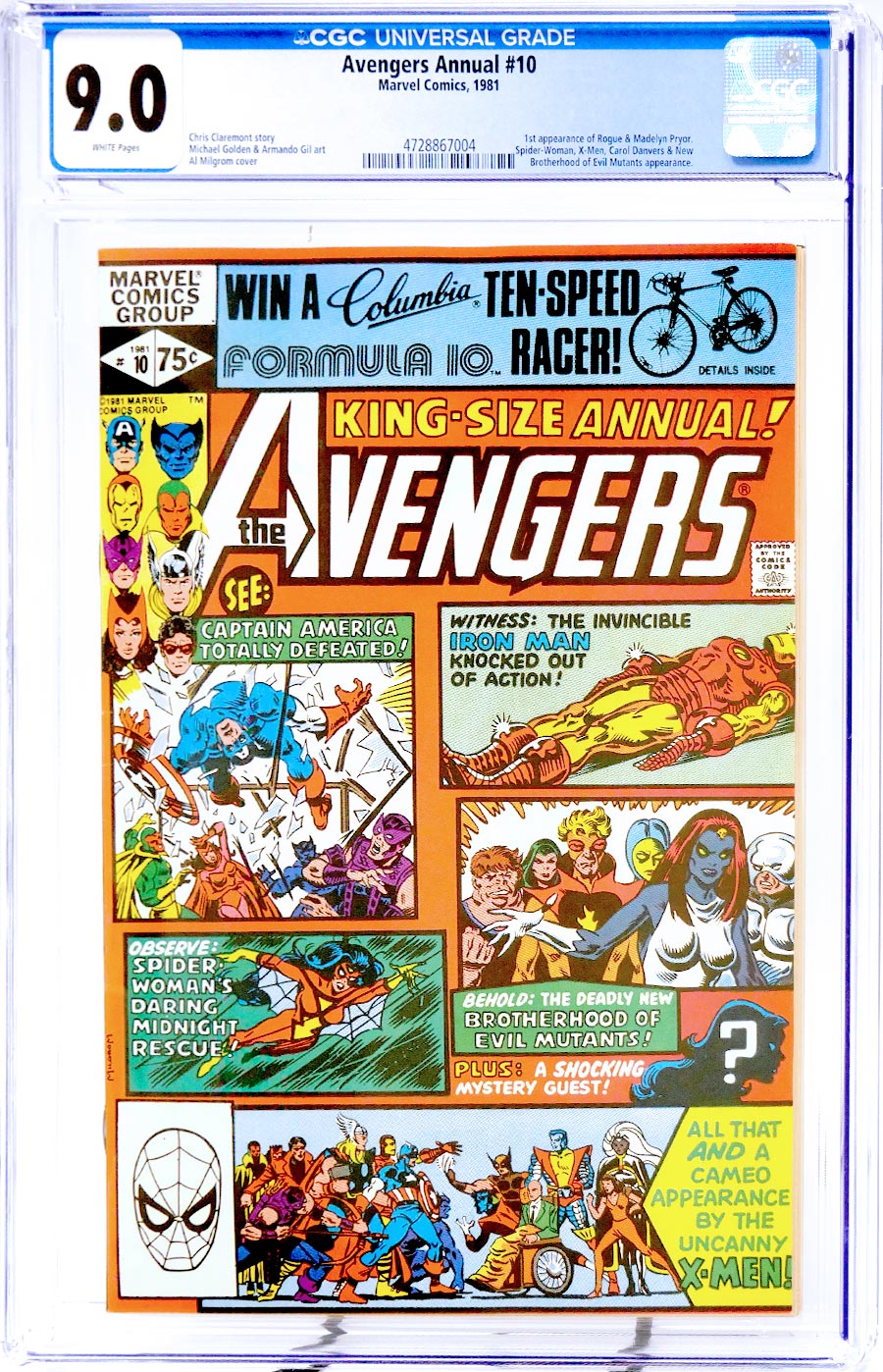 Avengers Annual #10 Cover J 1st Ptg CGC 9.0
