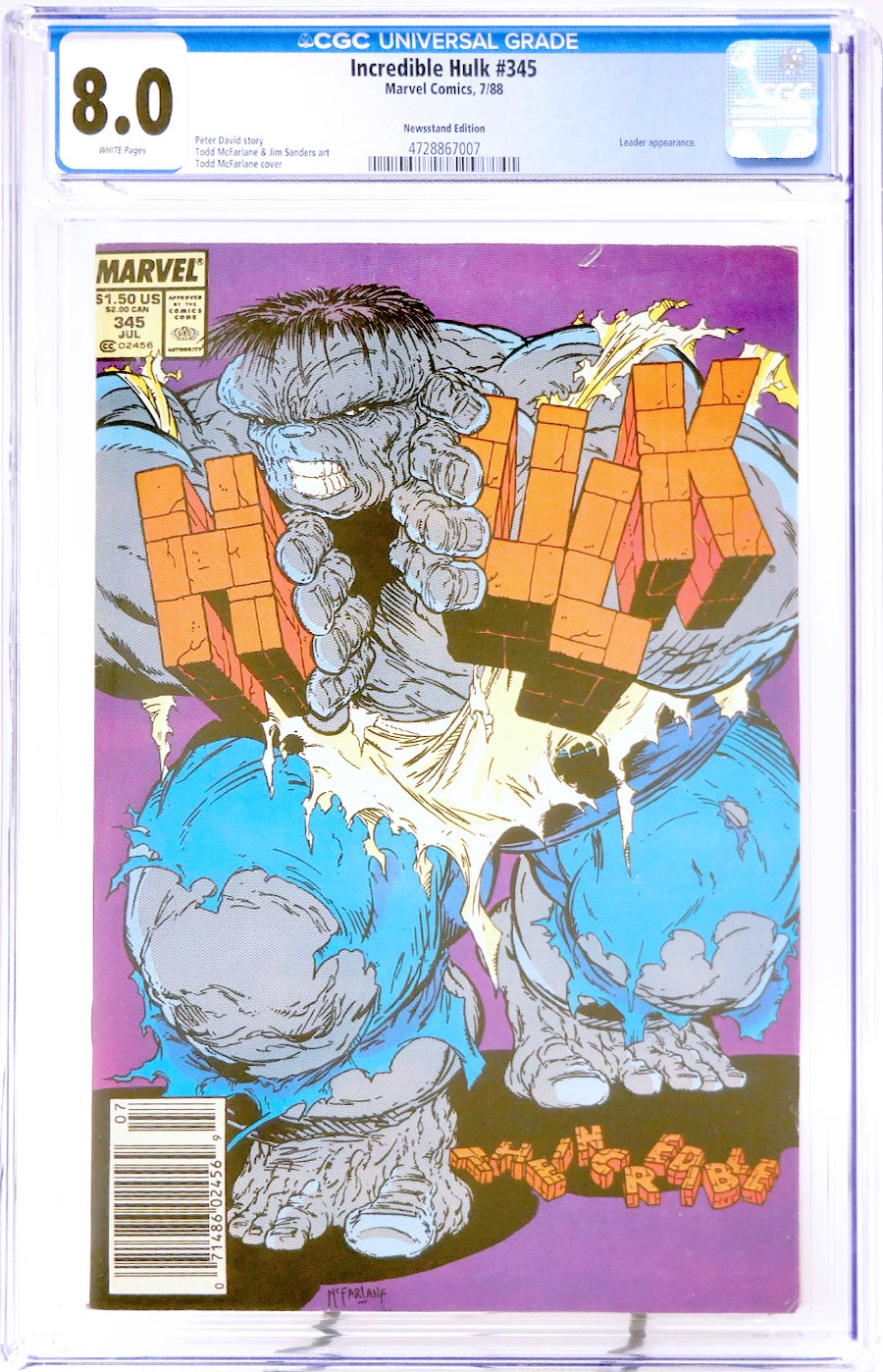Incredible Hulk #345 Cover C CGC 8.0
