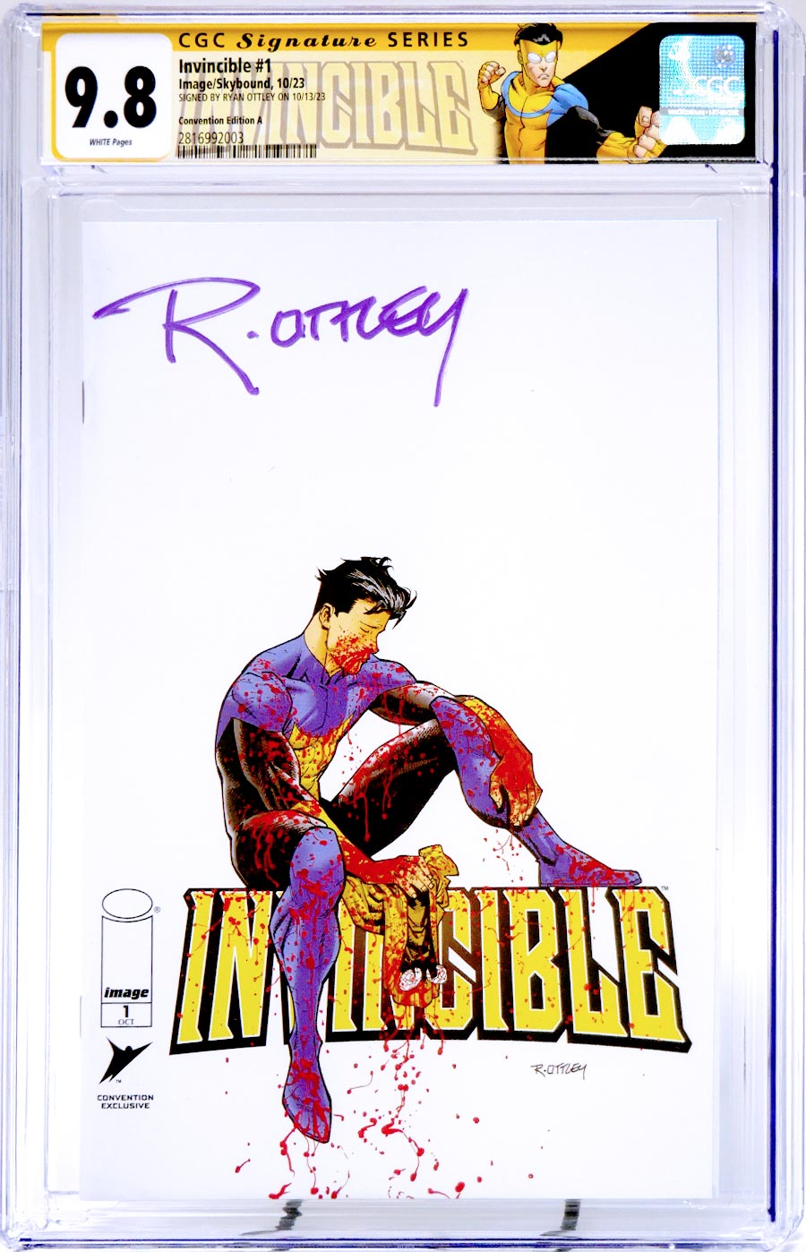 Invincible #1 Cover L Convention Edition A CGC Signature Series 9.8 Signed By Ryan Ottley