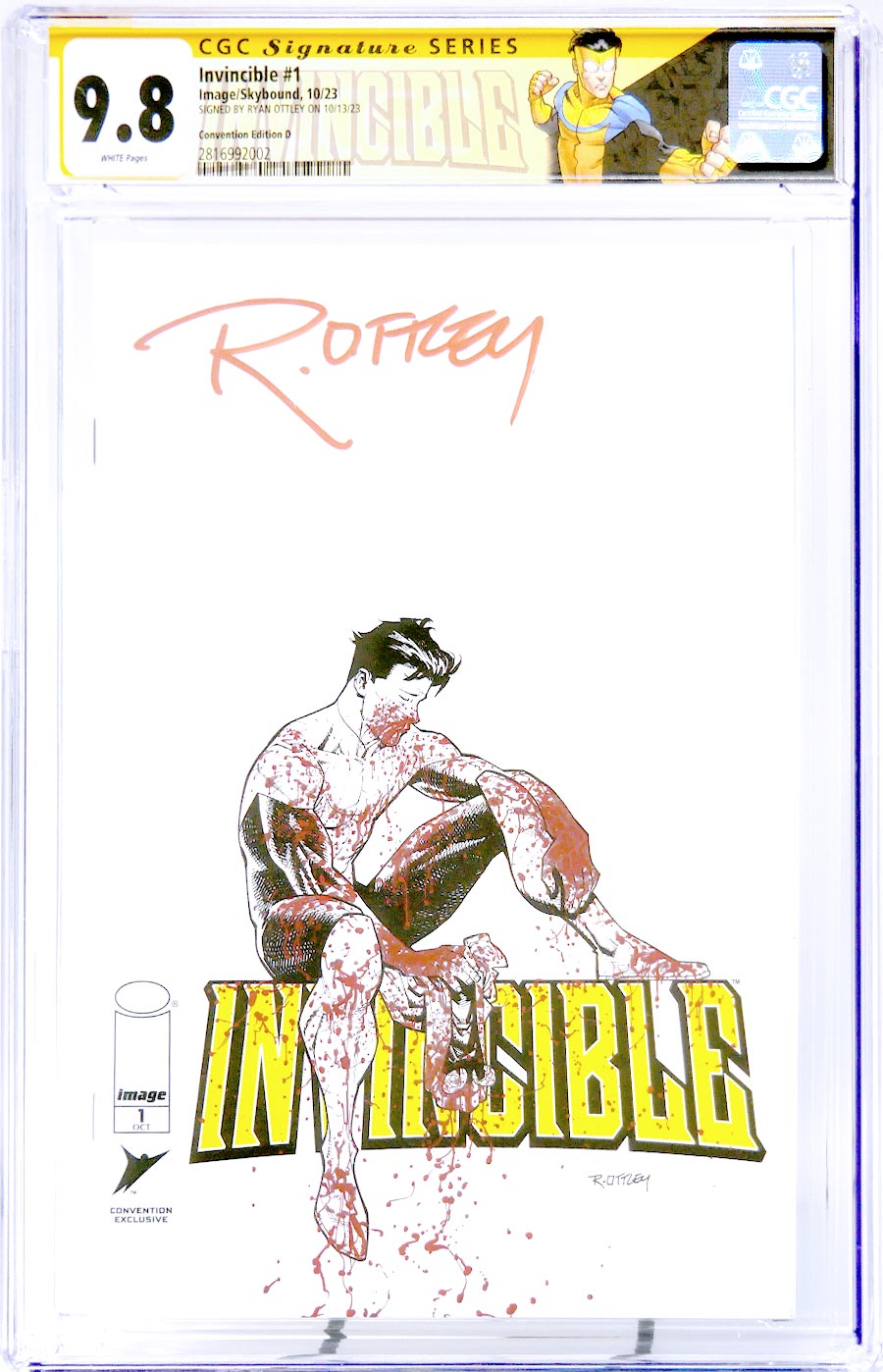 Invincible #1 Cover N Convention Edition D CGC Signature Series 9.8 Signed By Ryan Ottley