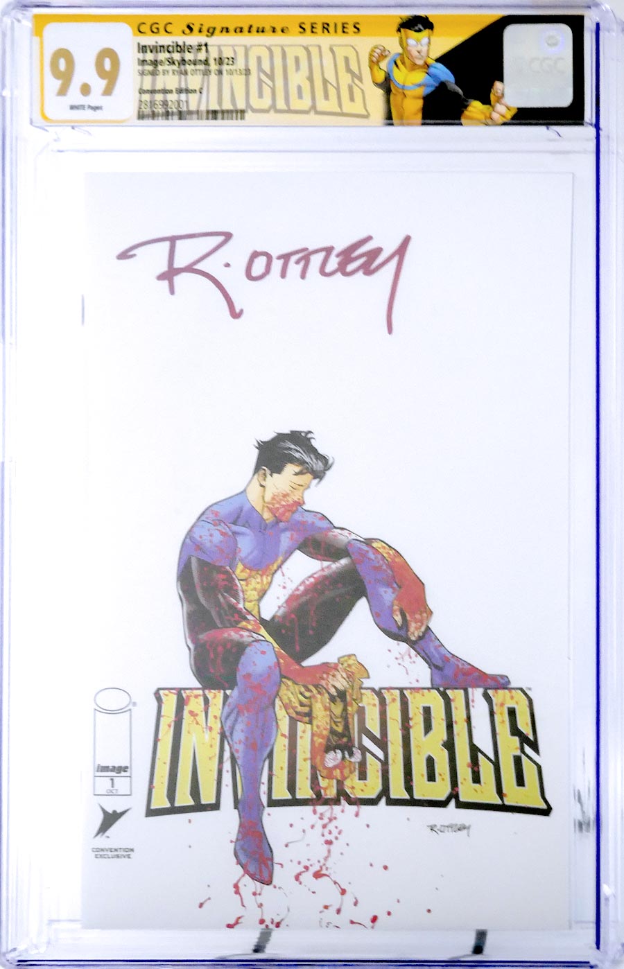Invincible #1 Cover O Convention Edition C CGC Signature Series 9.9 Signed By Ryan Ottley