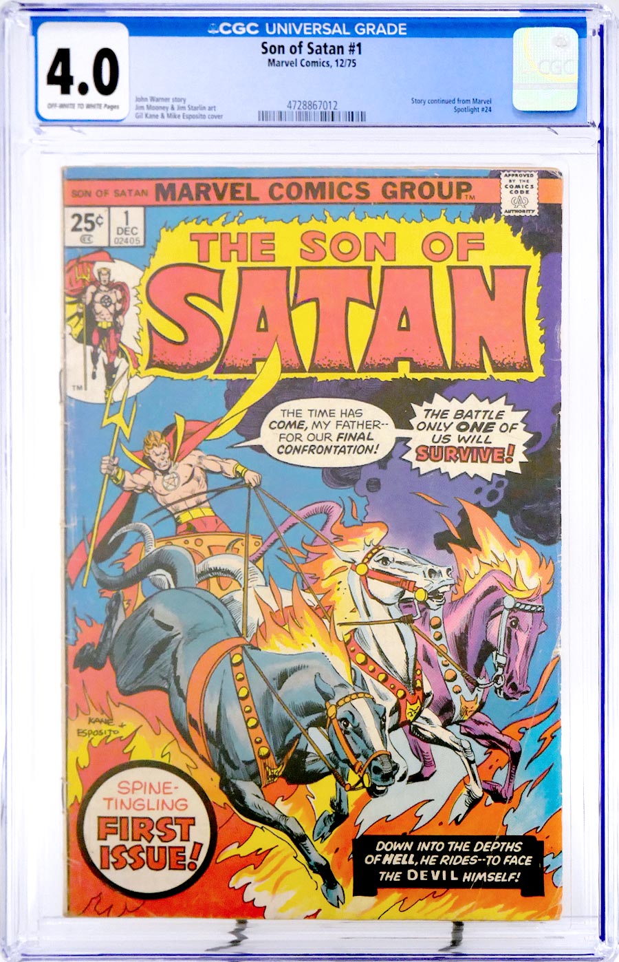 Son Of Satan #1 Cover B CGC 4.0