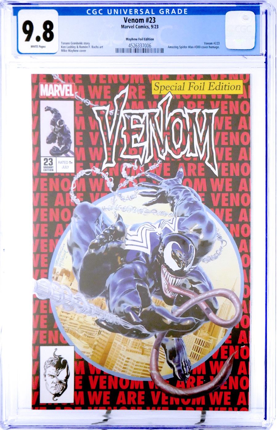 Venom Vol 5 #23 Cover R Variant Mike Mayhew Foil Cover CGC 9.8