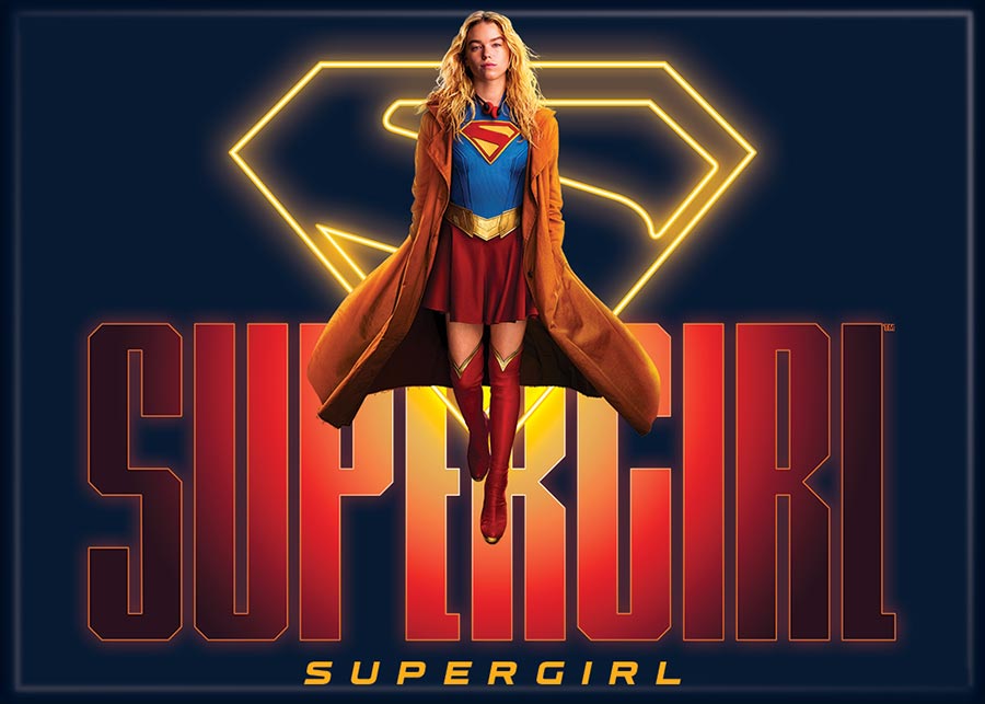 DC Supergirl 26 On Yellow Logo On Dark Blue Magnet