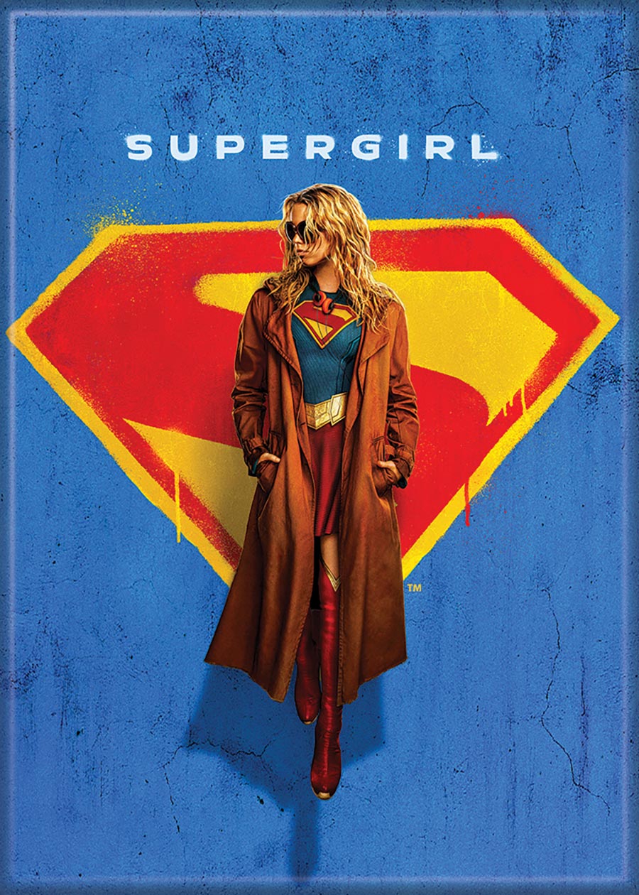 DC Supergirl 26 On Logo Blue Magnet