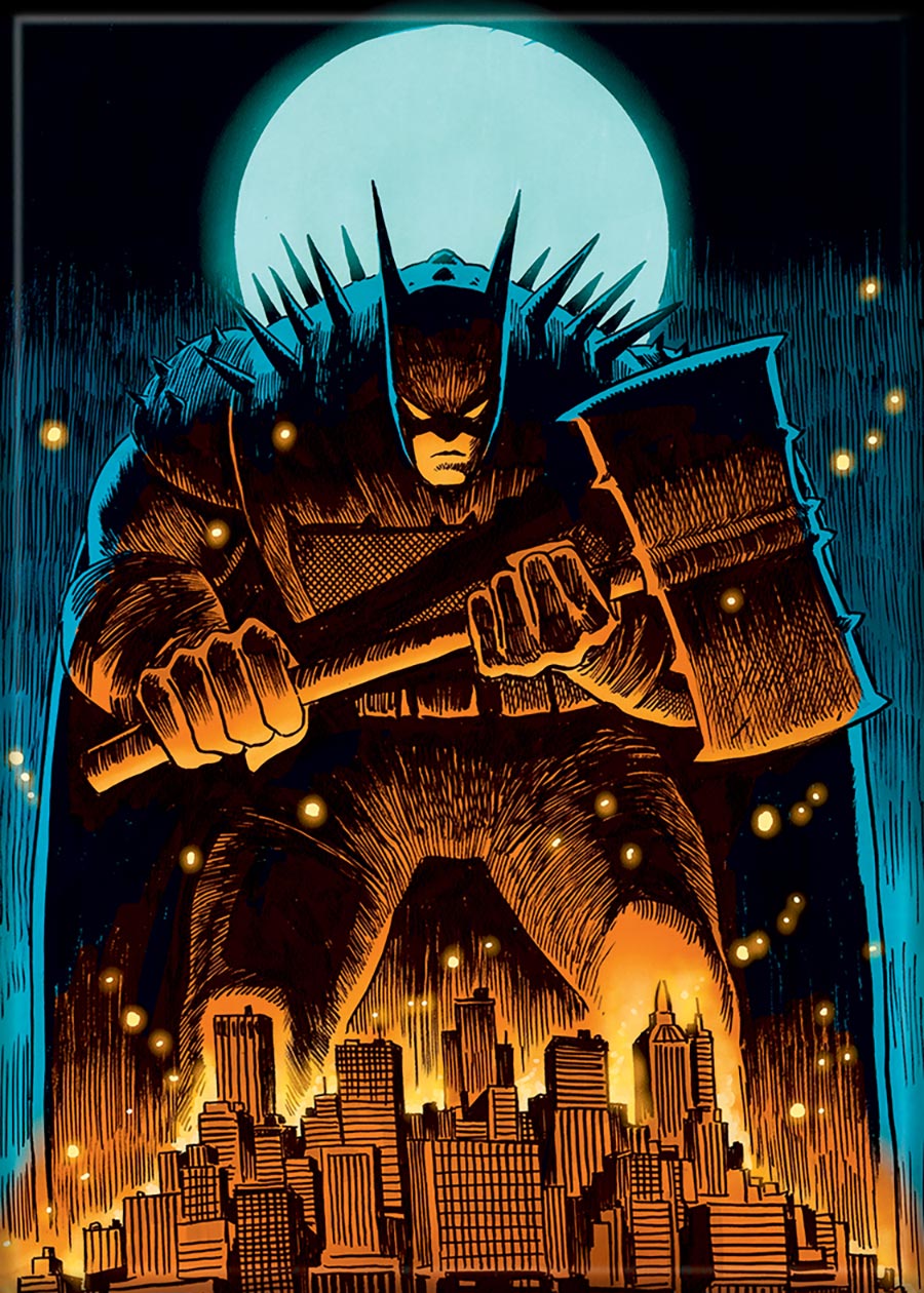DC Absolute Batman With Hammer Over Gotham Magnet