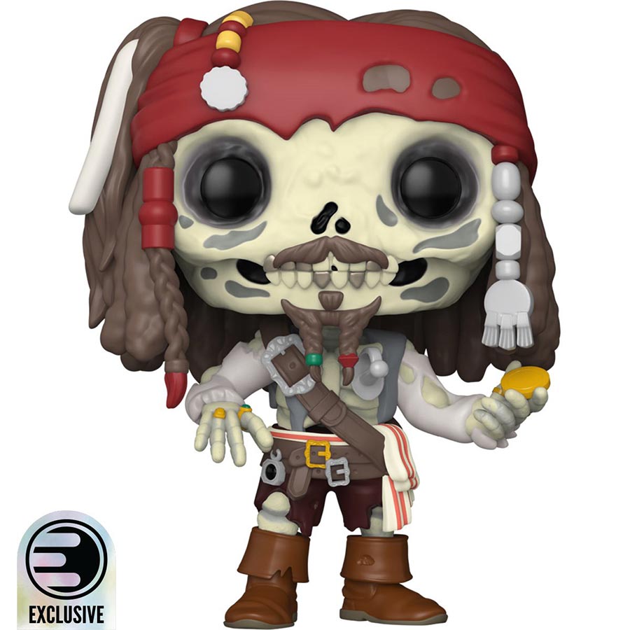 POP Pirates Of The Caribbean Jack Sparrow Skeleton Entertainment Earth Exclusive Vinyl Figure