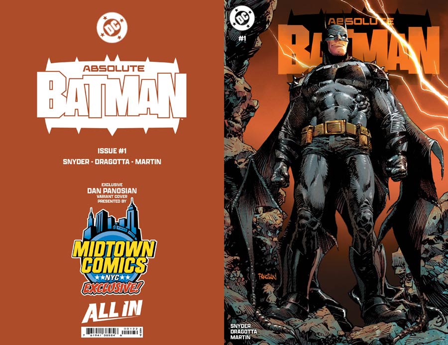 Absolute Batman #1  Midtown Exclusive Cover C Dan Panosian Connecting Variant Cover (DC All In) Signed By Dan Panosian No COA