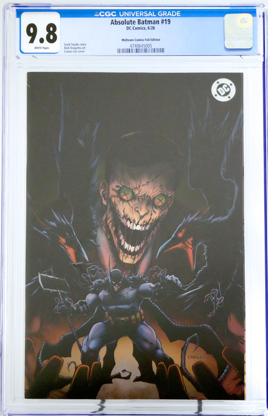 Absolute Batman #19 Midtown Exclusive Cover F Creees Lee Virgin Foil Cover CGC 9.8 (DC All In)