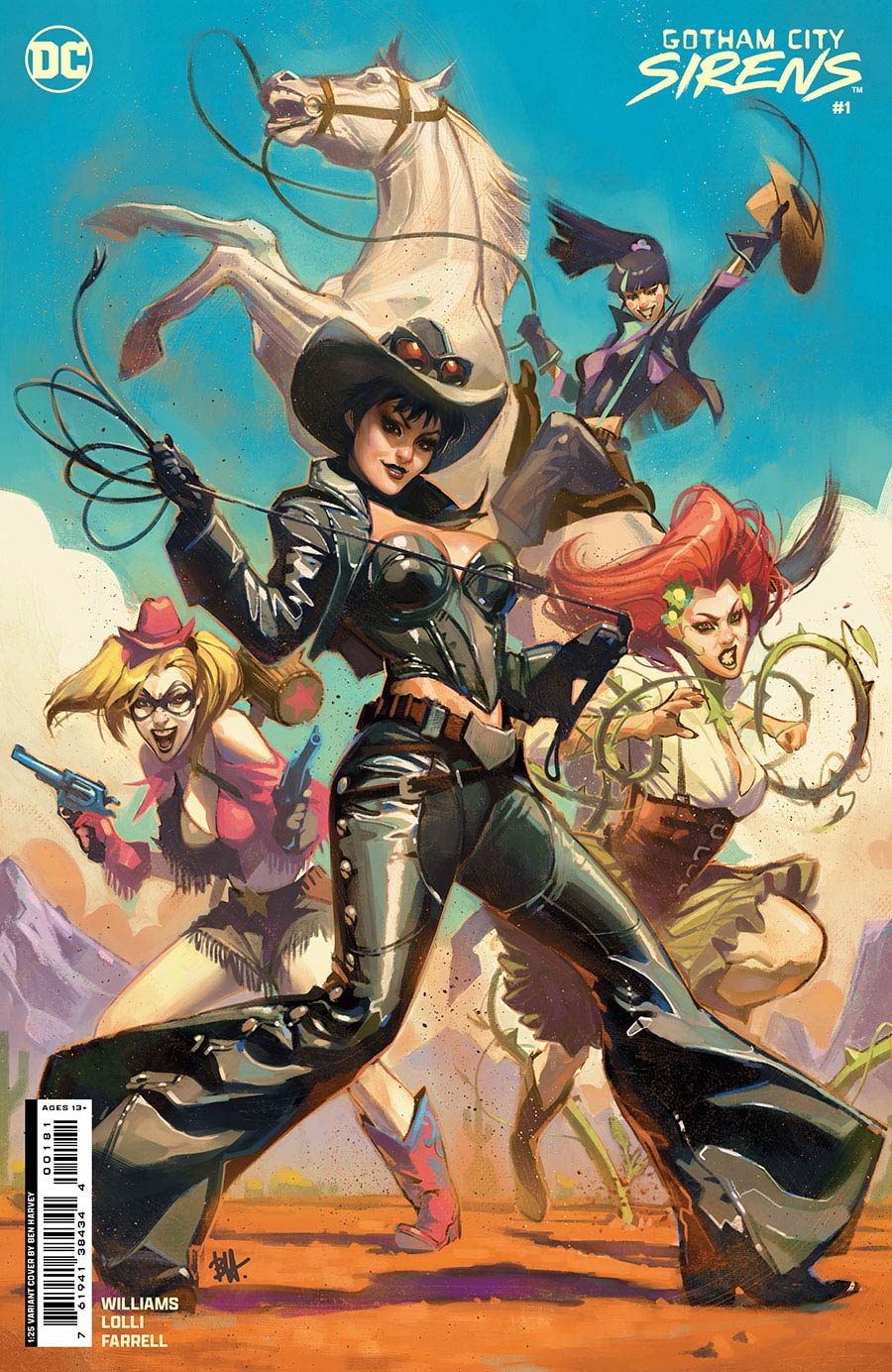 Gotham City Sirens Vol 2 #1 Cover K Incentive Ben Harvey Card Stock Variant Cover Signed by Ben Harvey (W/o CoA)