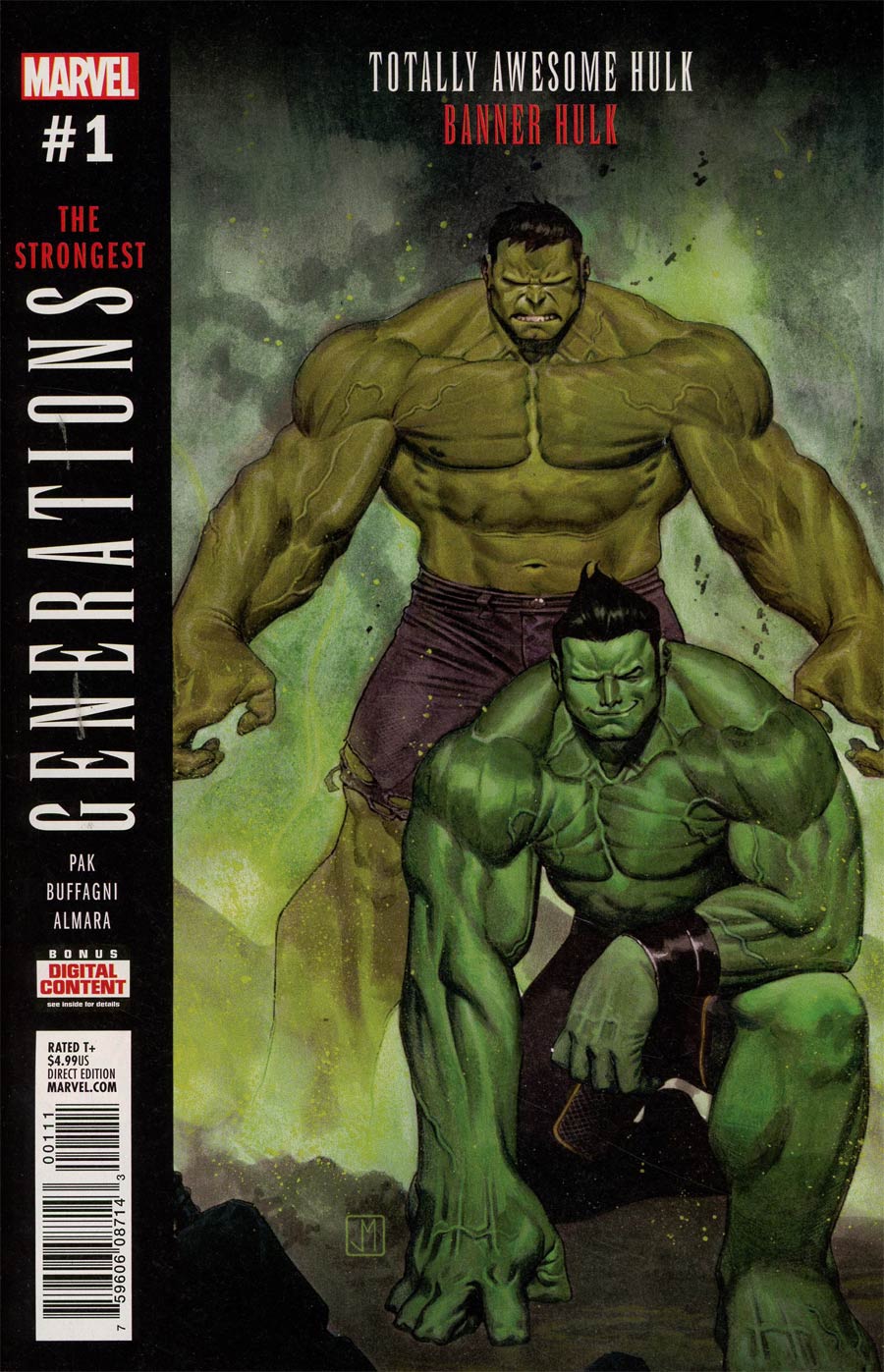 Generations Banner Hulk & Totally Awesome Hulk #1 Cover I 1st Ptg Regular Jorge Molina Cover Signed by Greg Pak (W/o CoA)