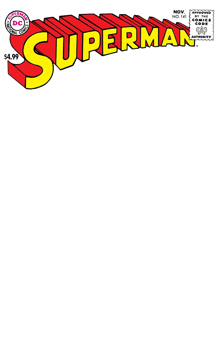 Superman #141 Facsimile Edition Cover B Variant Blank Card Stock Cover