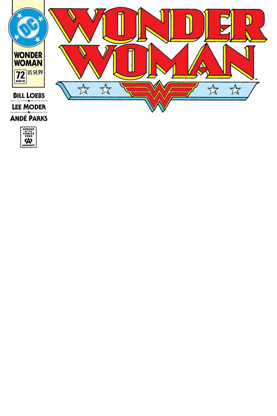 Wonder Woman #72 Facsimile Edition Cover C Variant Blank Card Stock Cover