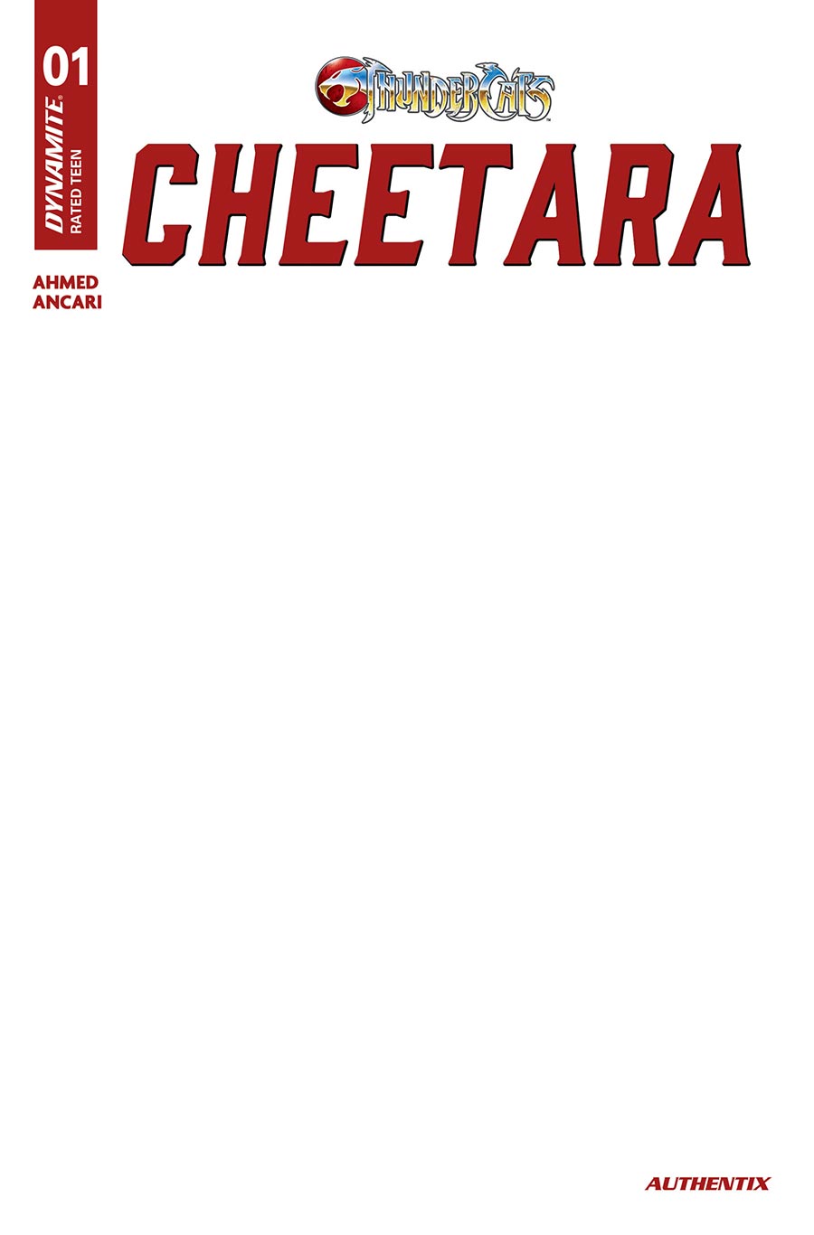 Thundercats Cheetara Vol 2 #1 Cover F Variant Blank Authentix Cover