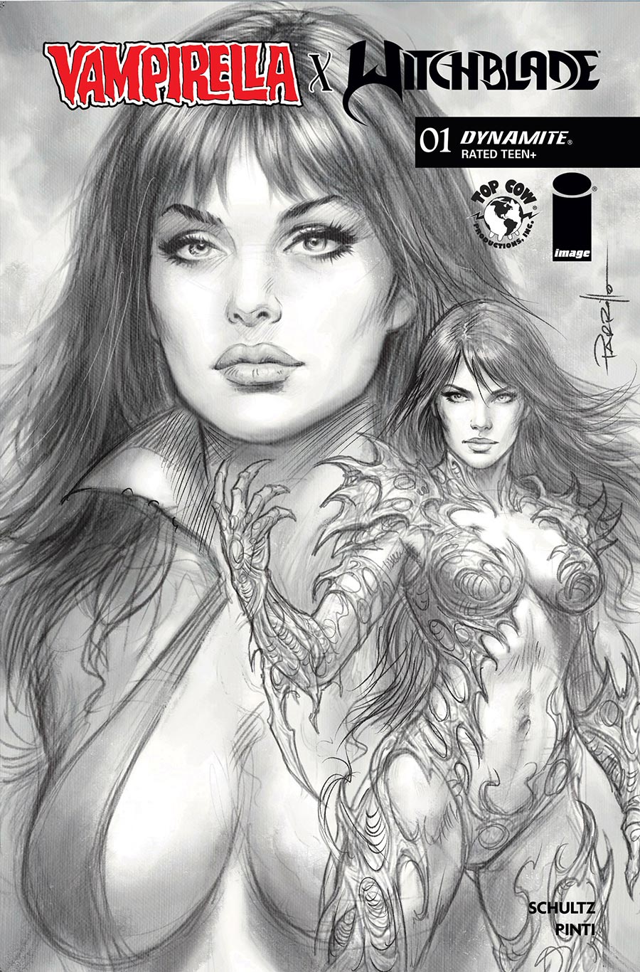 Vampirella x Witchblade Special #1 (One Shot) Cover J Incentive Lucio Parrillo Line Art Cover