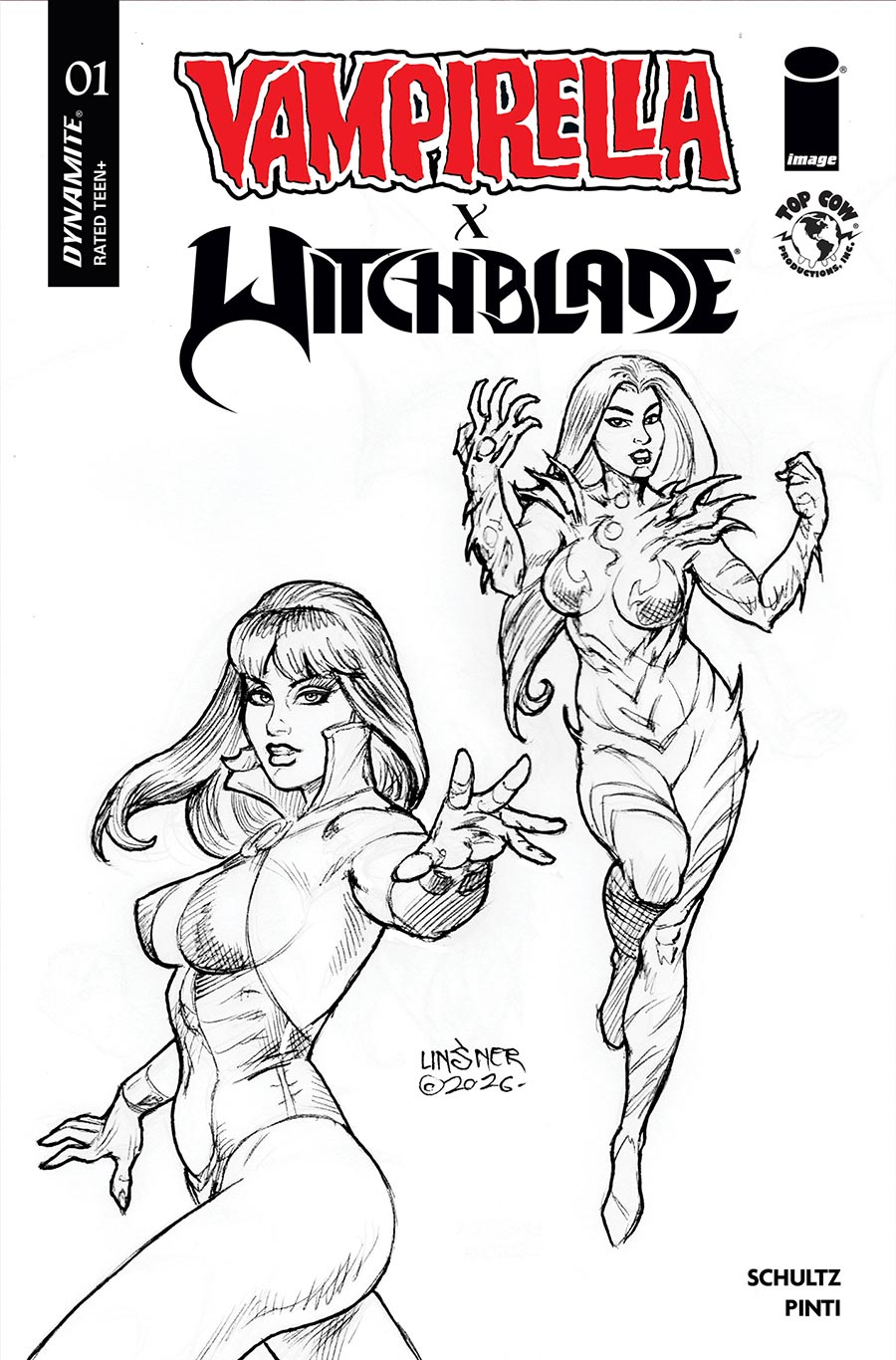 Vampirella x Witchblade Special #1 (One Shot) Cover K Incentive Joseph Michael Linsner Line Art Cover