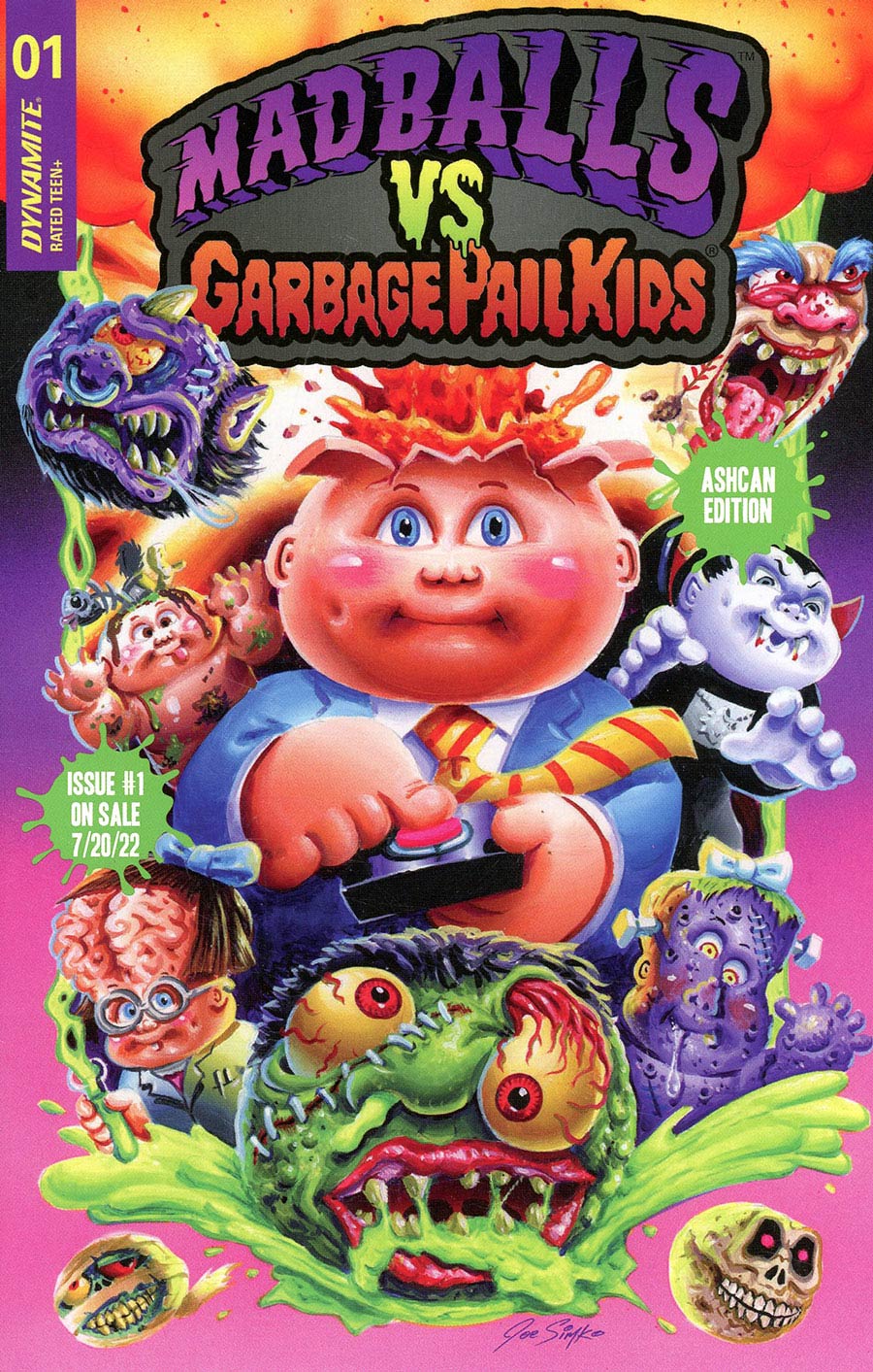 Madballs vs Garbage Pail Kids Ashcan Edition #1 Cover B Signed by Adam F Goldberg and Hans Rodionoff (W/CoA)
