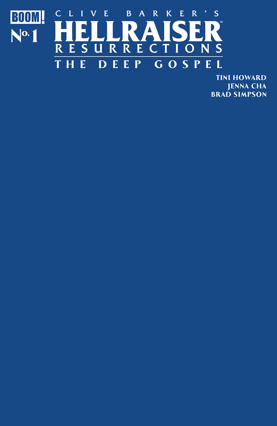 Clive Barkers Hellraiser Resurrections The Deep Gospel #1 (One Shot) Cover C Variant Blue Blank Cover