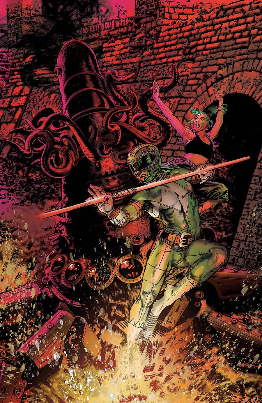 Power Rangers Green #2 Cover D Variant Tony Harris Virgin Foil Cover