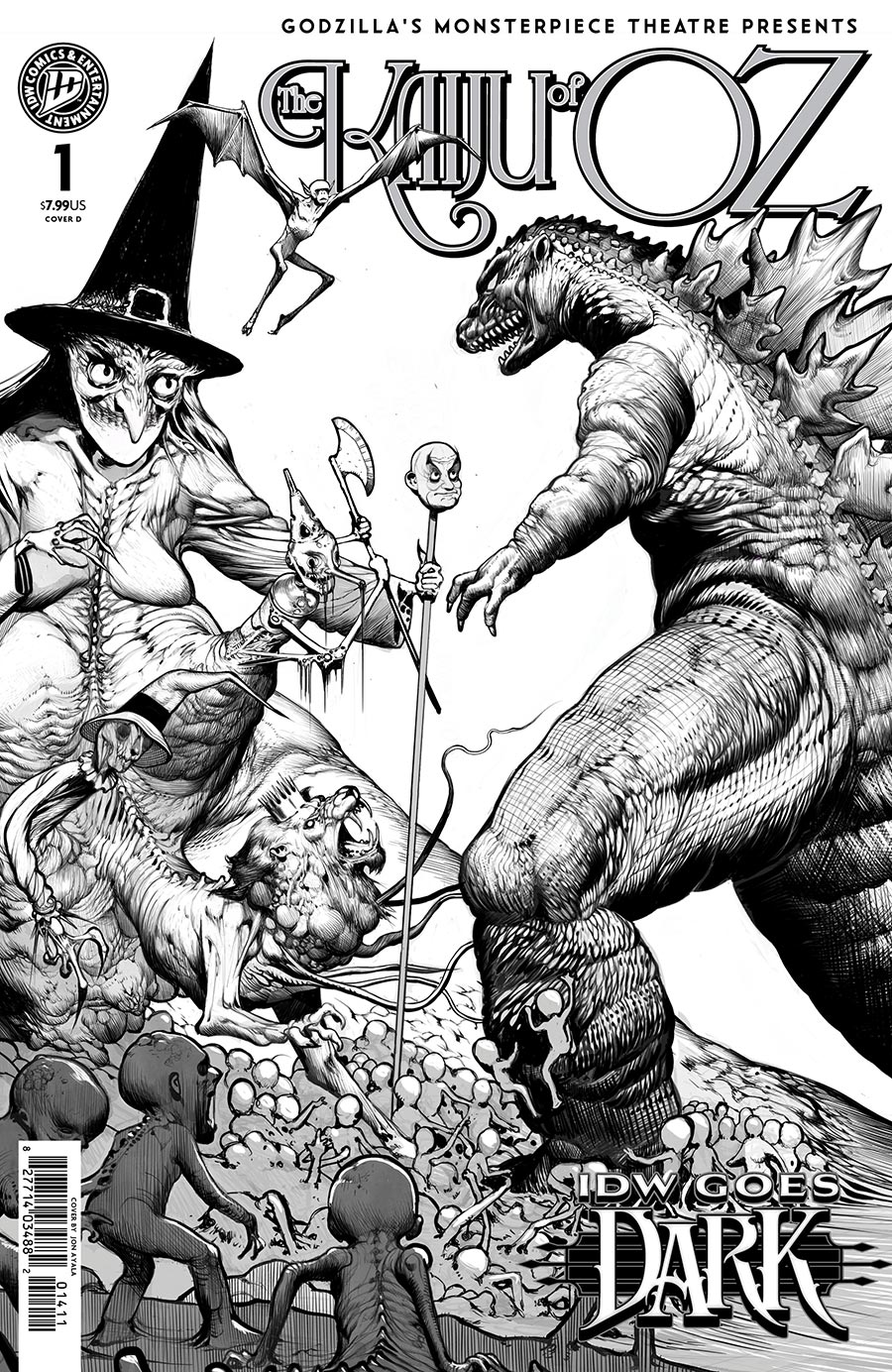 Godzillas Monsterpiece Theatre Presents The Kaiju Of Oz #1 Cover D Variant Jon Ayala IDW Goes Dark Cover