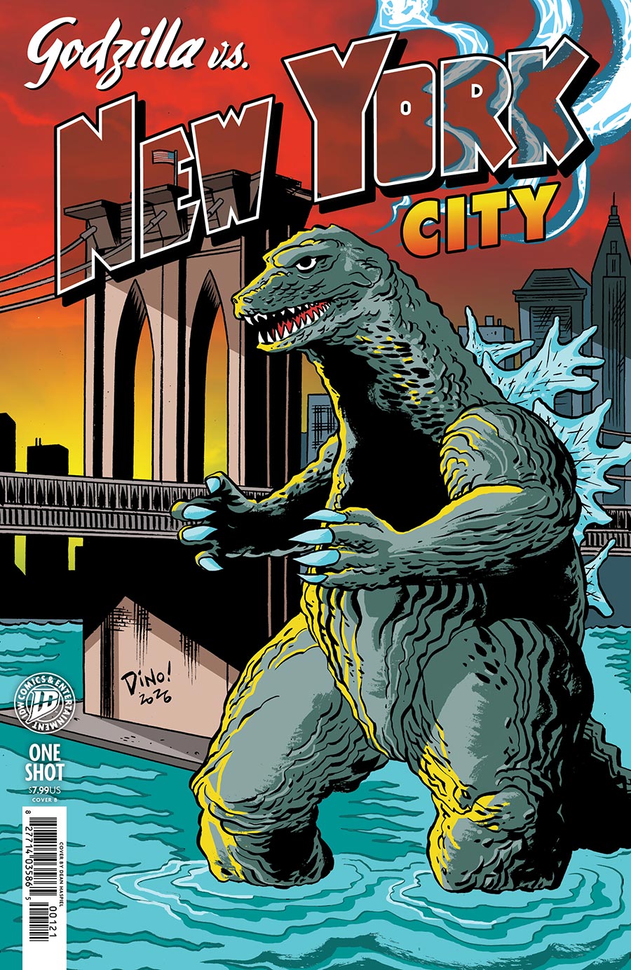 Godzilla vs America Godzilla vs New York City #1 Cover B Variant Dean Haspiel Cover