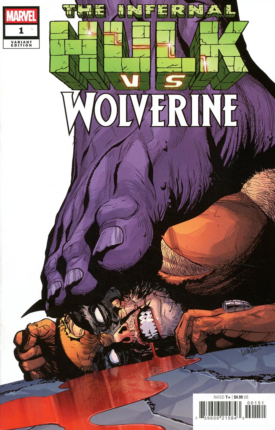 Infernal Hulk vs Wolverine #1 (One Shot) Cover E Variant Leinil Francis Yu Cover (Hulk War Prelude) (Limit 1 Per Customer)