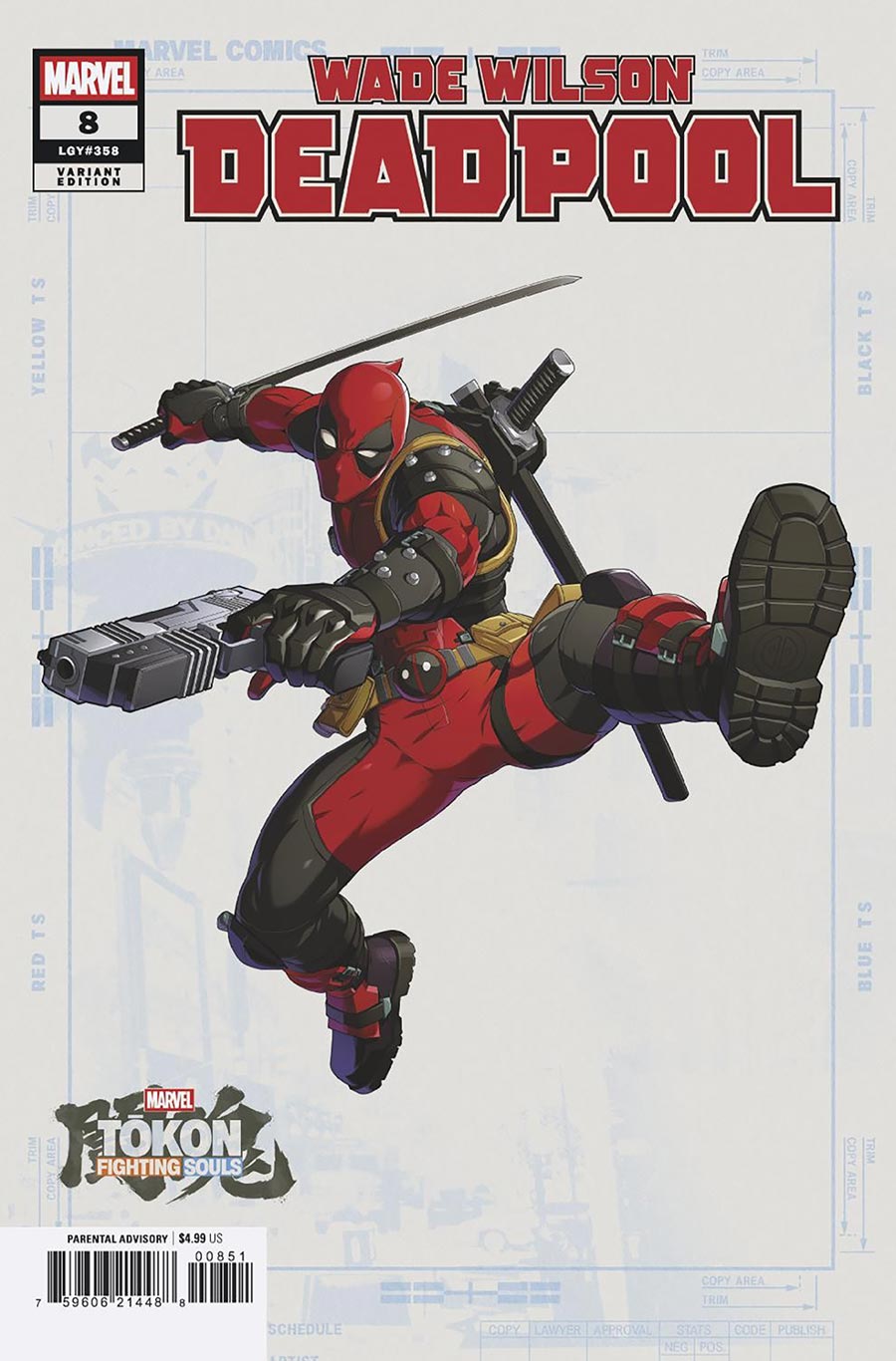 Wade Wilson Deadpool #8 Cover C Variant Marvel Tokon Fighting Souls Cover (Big Guns Part 1)