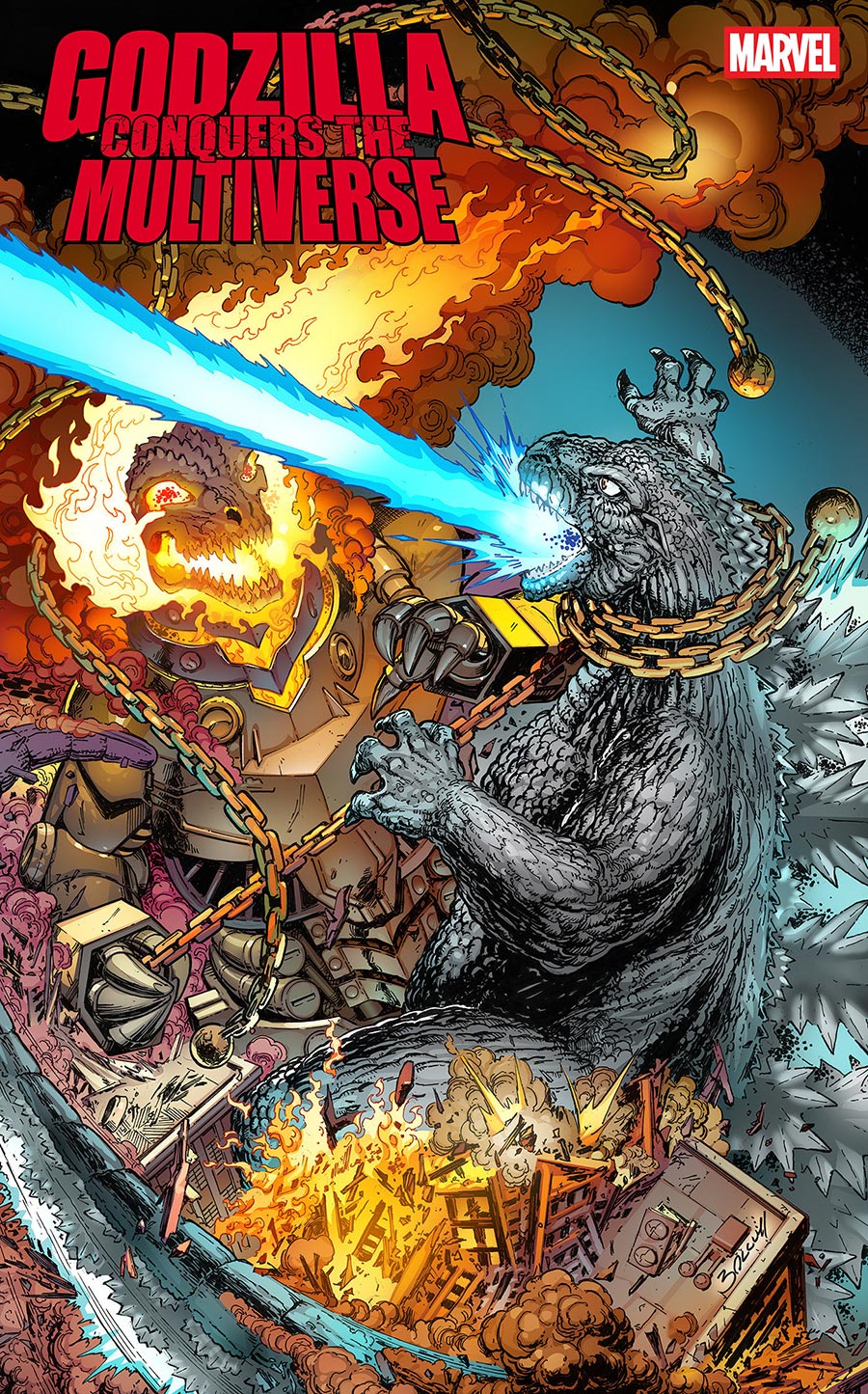 Godzilla Conquers The Multiverse #3 Cover B Variant Mark Bagley Heisei Godzilla vs Marvel Cover (Limit 1 Per Customer)