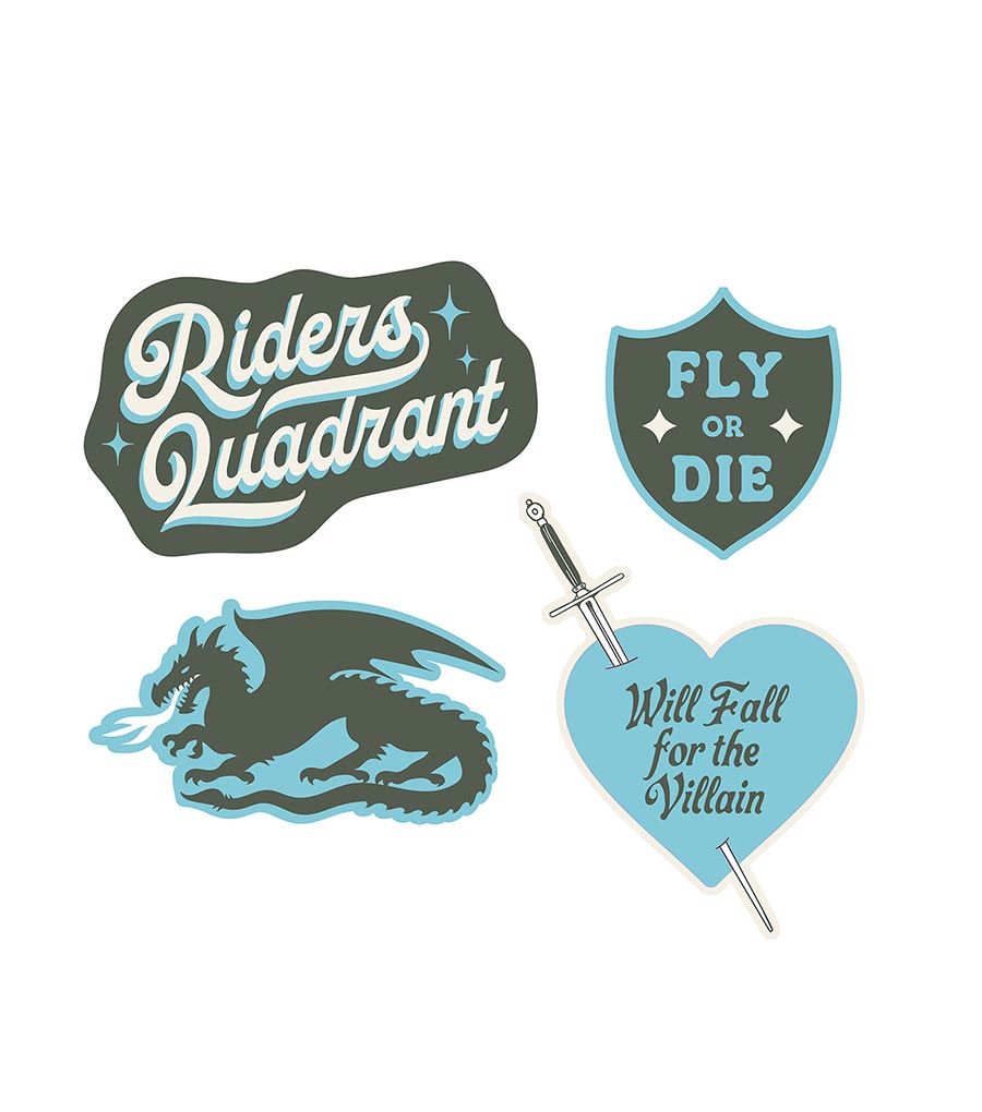 Rebecca Yarross Fourth Wing Fly Or Die Stickers (Sticker Set Of 4)